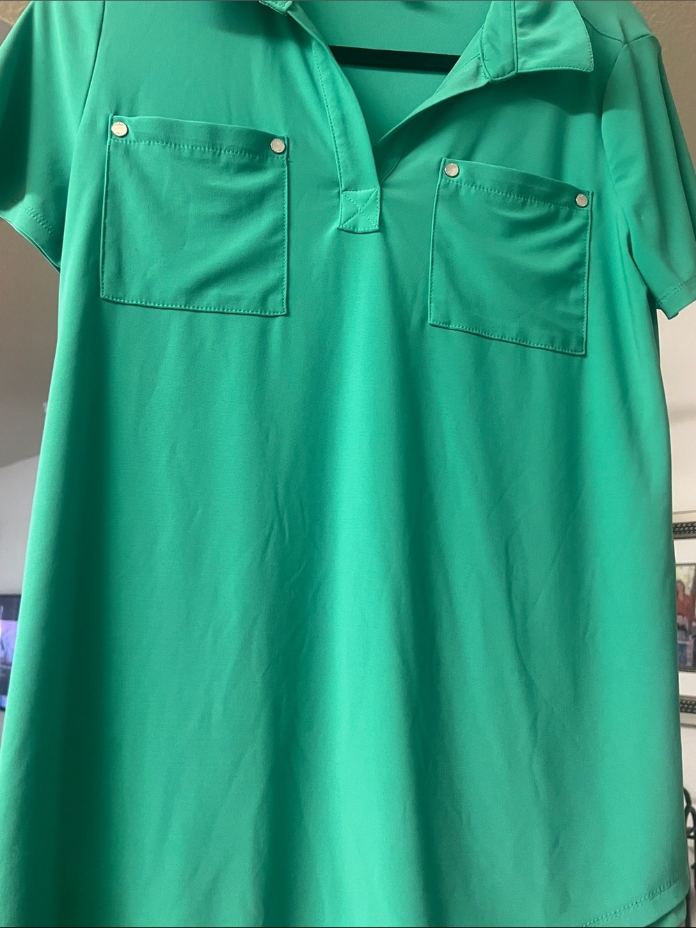 Jones New York Green Short-Sleeve Button-Down Shirt